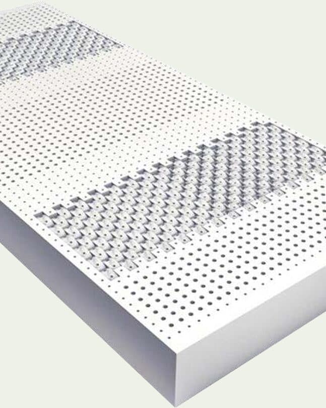 Lastra in lattice bianca, forata, con le zone a portanza differenziata in rilievo